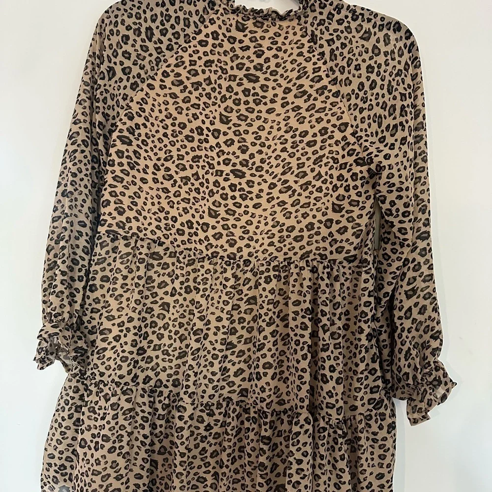 Hayden Tan Leopard Print Kids Dress